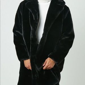 Forever 21 Longline Black Fur Coat